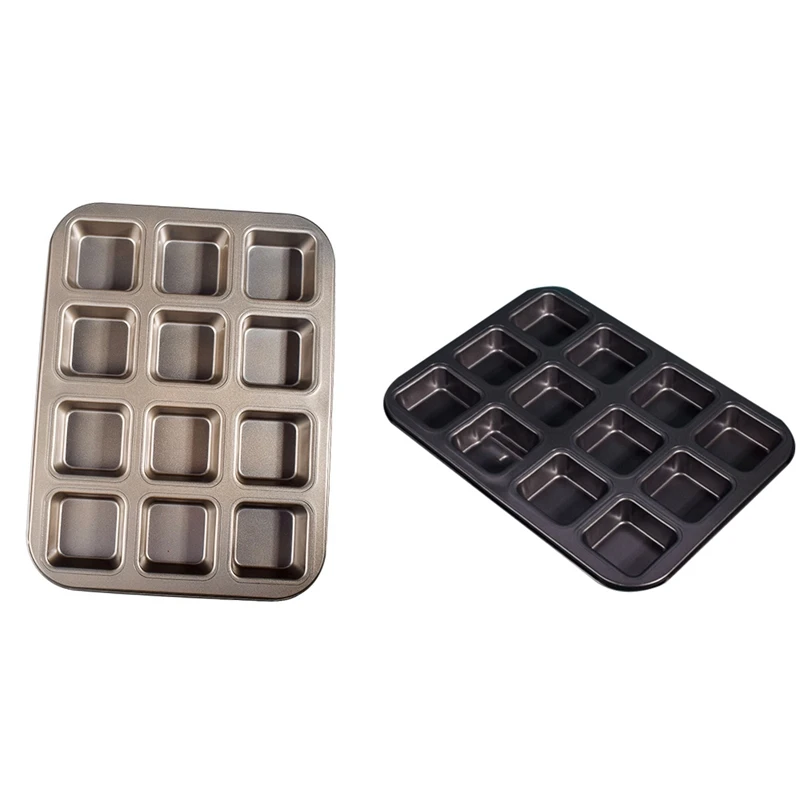 

12 чашек, квадратная мини-форма для хлеба, гамбургеров, форма для Маффин кекса для домашнего хозяйства, антипригарная форма для выпечки, подн...