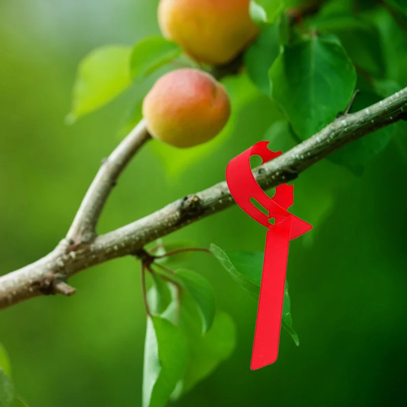 

100PCS Red Plastic Plant Tree Tags Nursery Garden Tags 2x20cm Wrap-around Hanging Tags Nursery Garden Pile Large Writing Surface