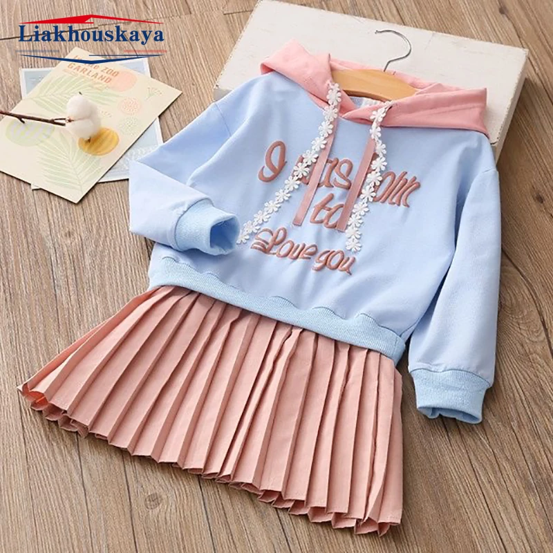 

90-140 Long Sleeve Dress Girls Tutu Brand Dress For Girl Children Cartoon Clothes Girls Frocks Kids Cotton Princess Tutu Dress