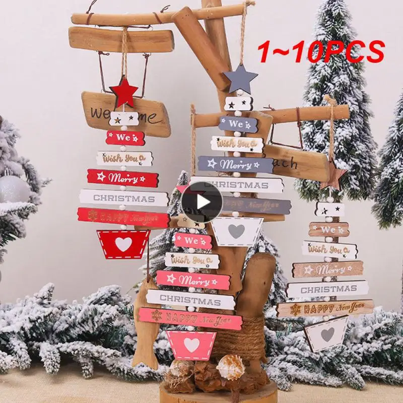 1-10 шт. деревянные подвески для украшения ёлки