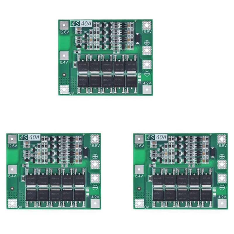 

3X 4S 40A 18650 Li-Ion Lithium Battery Charger PCB Board BMS Protection Module for Drill Motor 14.8V 16.8V