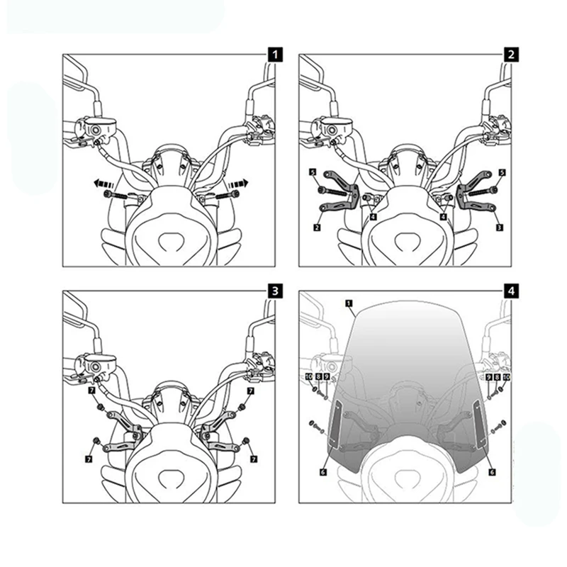 Ветрозащитный экран для мотоцикла Kawasaki Vulcan S650 VN650 EN650 2015-2021 с кронштейном