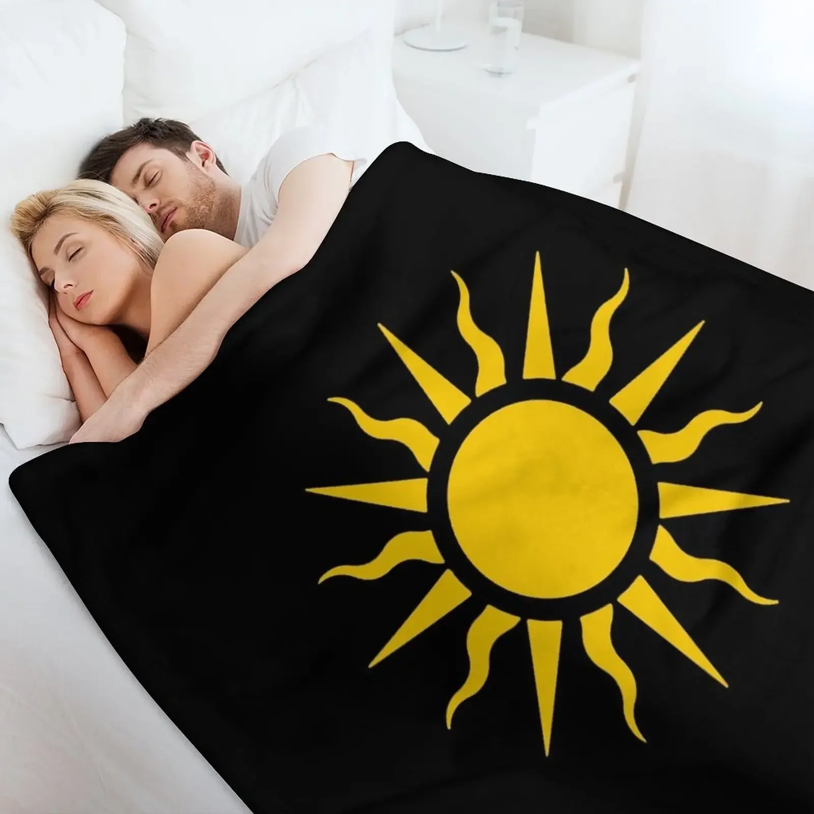 Великолепное солнце Nilfgaard (золото) плед одеяло постельное белье самые мягкие