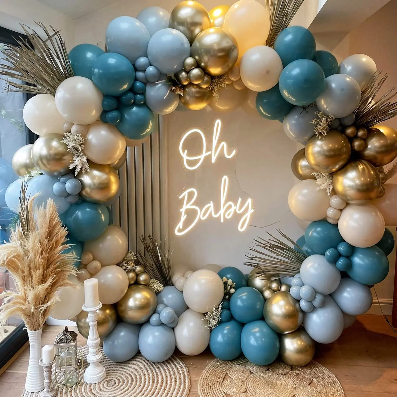 

125 PCS Blue Birthday Balloon Garland Birthday Party Decorations for Kids Boy Girl Baby Shower Bridal Shower Wedding Supplies