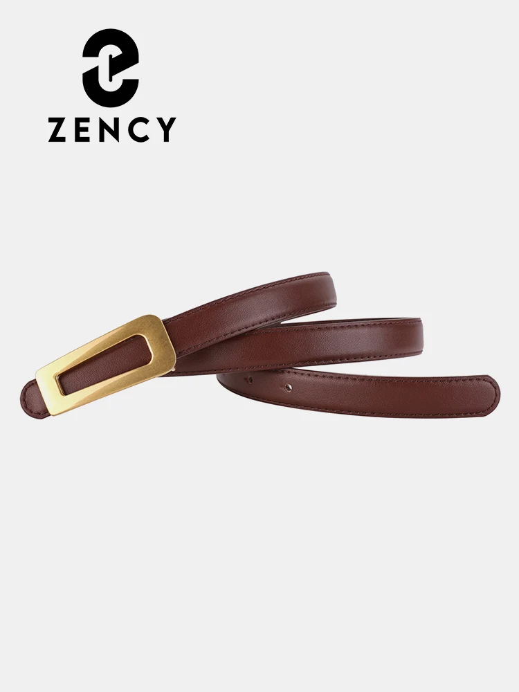Zency Winter Genuine Leather Women Waist Belt Fashion Simple Designer Adjustable Strap High Quality Waistband Accessories 2023
