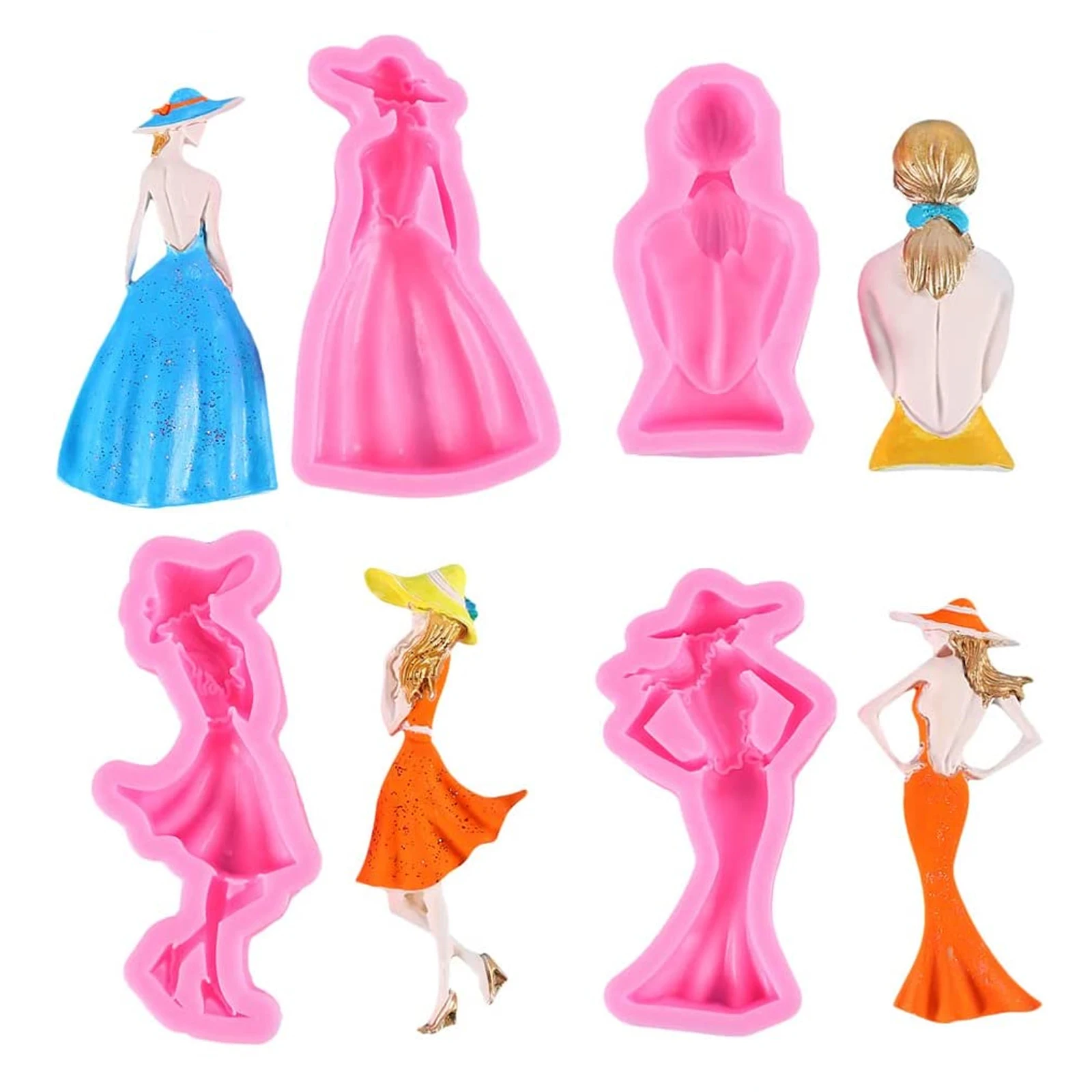

Goddess of Back Girl Silicone Molds for DIY Cake Fondant Biscuit Cookies Soap Sugar Pudding Chocolate Hard Candies Dessert Decor