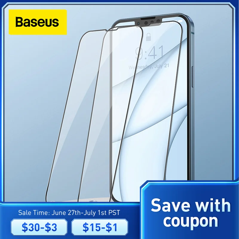 

Baseus Tempered Glass For iPhone 13 13 Pro Max Screen Protector For iPhone 12 Tempered Film Full Cover Screen Protector Glass