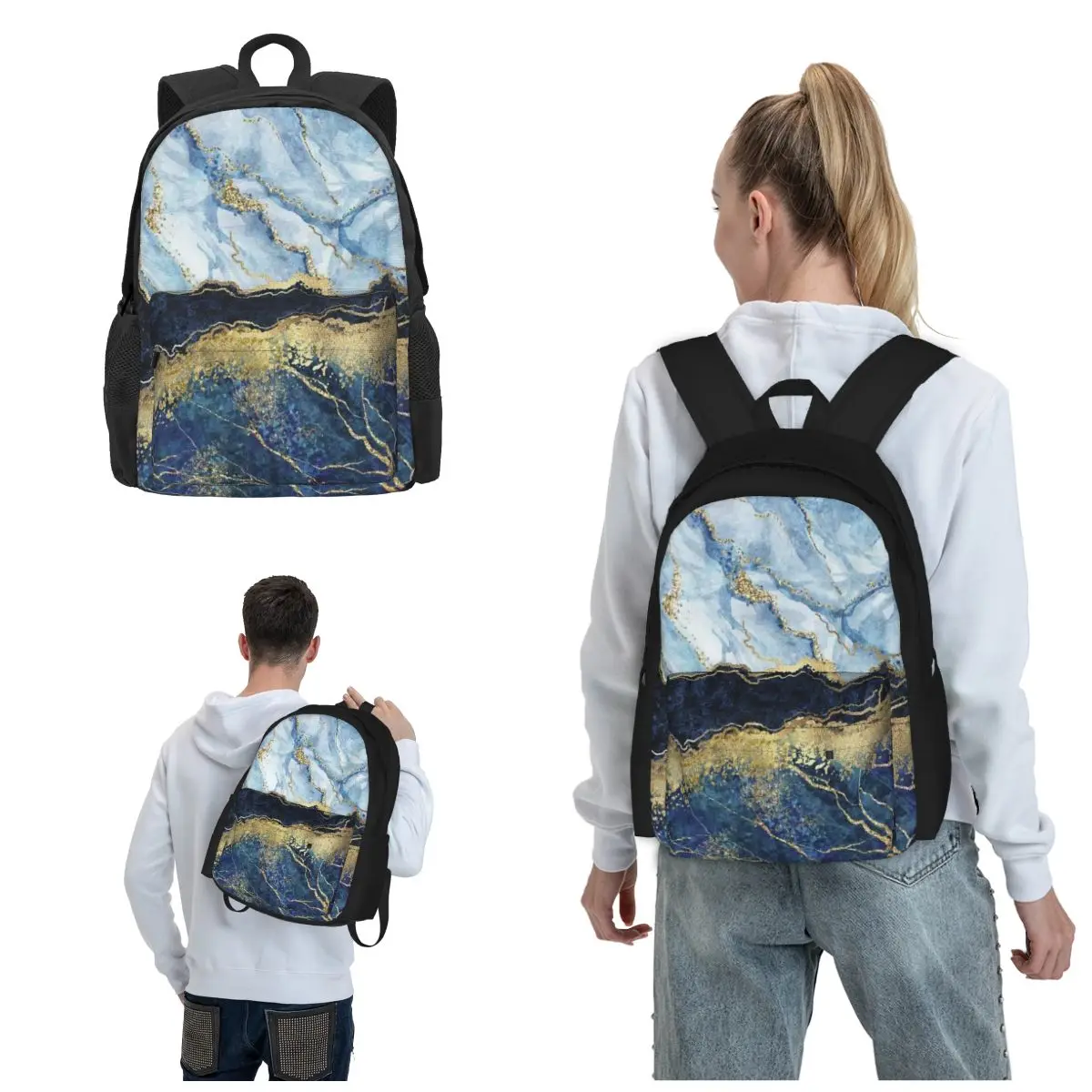 

Marbled Blue Bookbag Lightweight Stand Out From The Crowd With Our Selection Of Distinctive Backpacks High School College