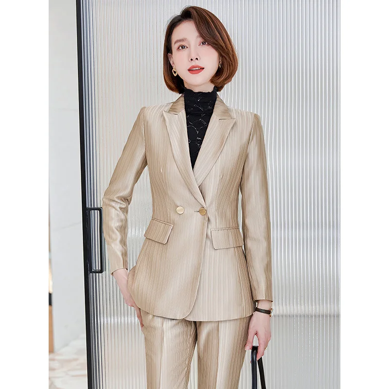 Женские деловые костюмы из высококачественной ткани профессиональные блейзеры