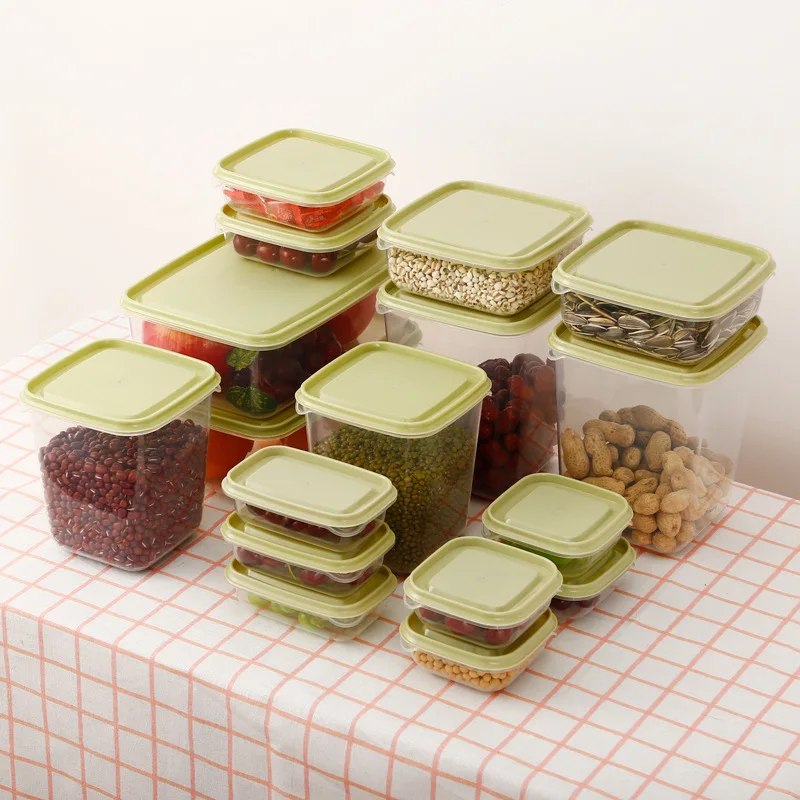 

17pcs/set Transparent Functional Food Storage Kitchen Organizing Storage Sealing Boxes Refrigerator Storage Box Storage Jars