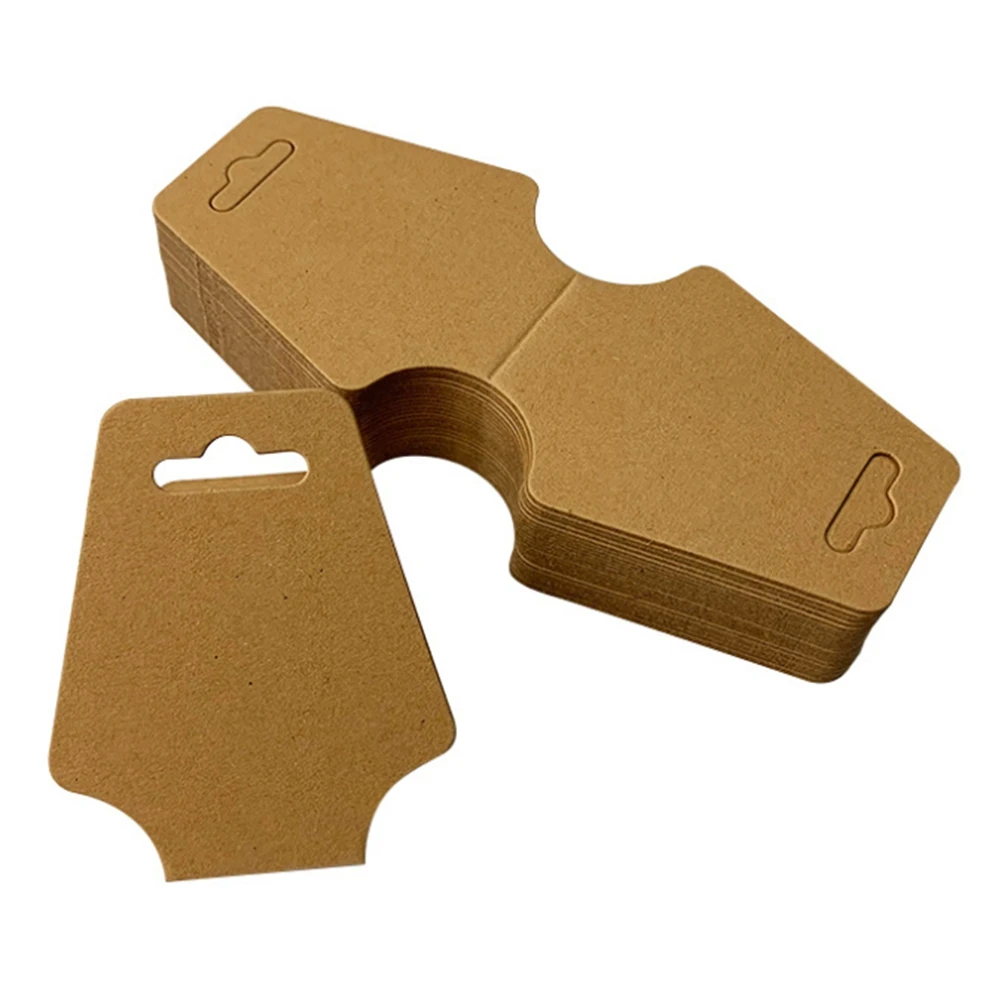 

100Pcs Jewelry Necklace Wrapping Paper Card Kraft Paper Pendant Display Card