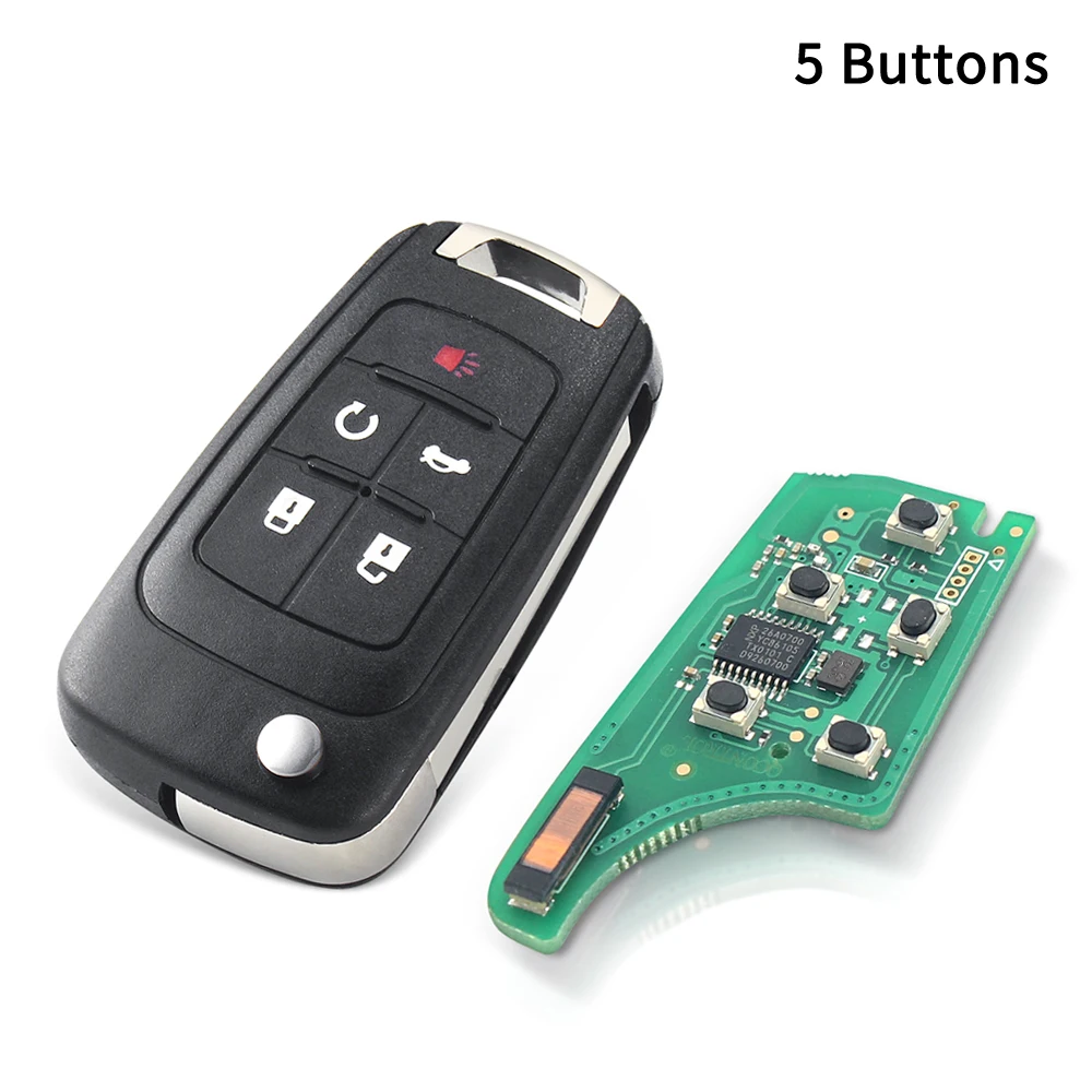 

Дистанционный ключ KEYYOU для автомобильной сигнализации для Chevrolet Cruze Malibu Aveo Spark Sail 2/3/4/5 кнопки 433 МГц чип Fob ID46 с лезвием HU100