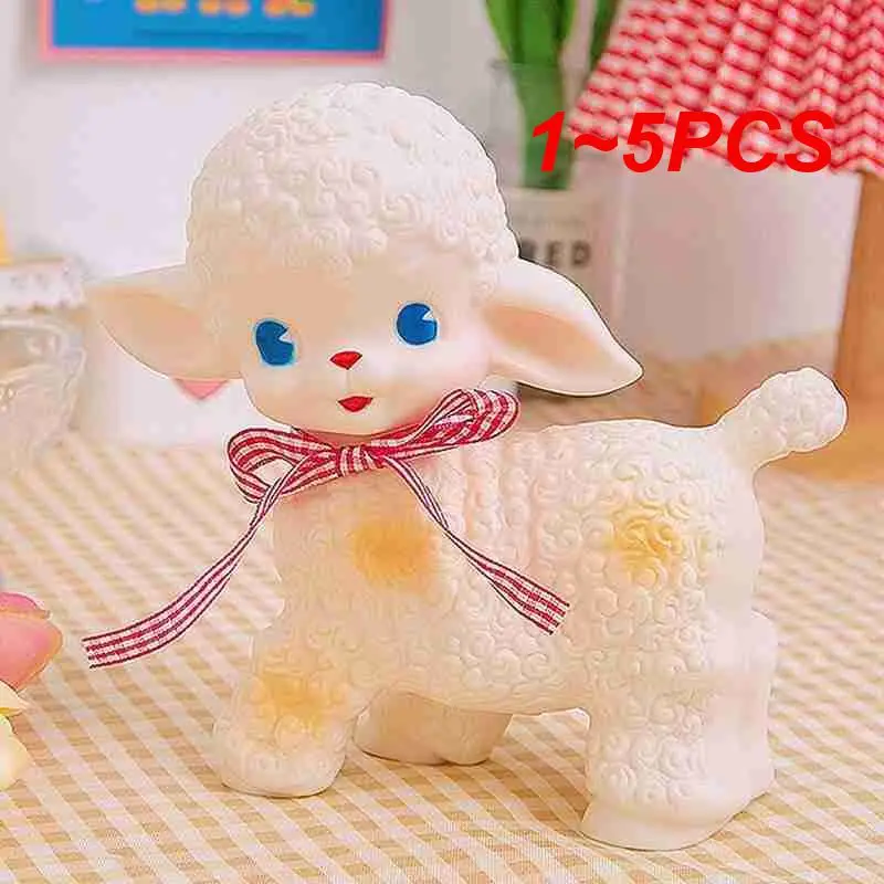 

1~5PCS Retro Classic Rubber Sheep Doll Cute Girl Sweetheart Voice Animal Gift Model Lamb Static Desk Room Home Accessories