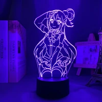 anime led light konosuba aqua for kids bedroom decor night light brithday gift manga konosuba room desk 3d lamp acrylic