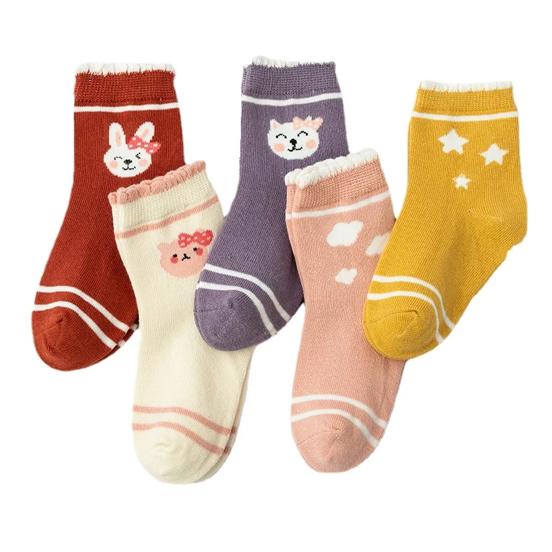 5 Pairs/lot 1-12 Year Infant Baby Socks Baby Socks for Girls Cotton Cute Newborn Boy Toddler Socks Baby Clothes Accessories