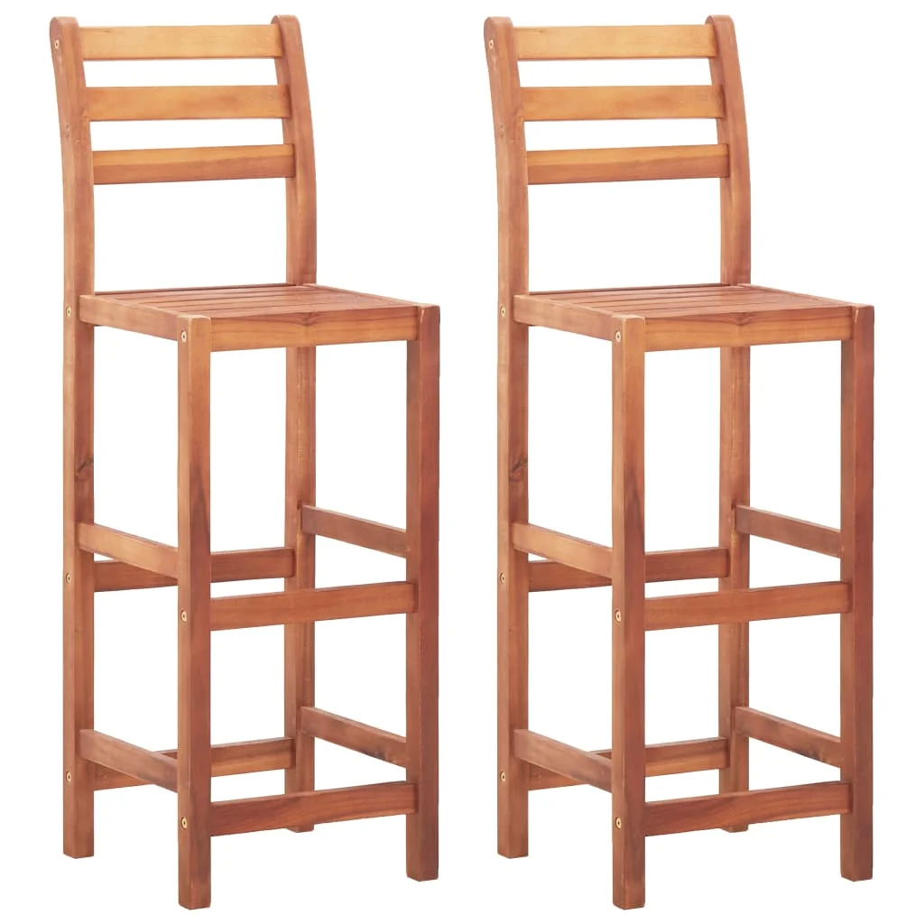 

Bar Stool Chair Counter Stools Set of 2 Kitchen Home Solid Acacia Wood