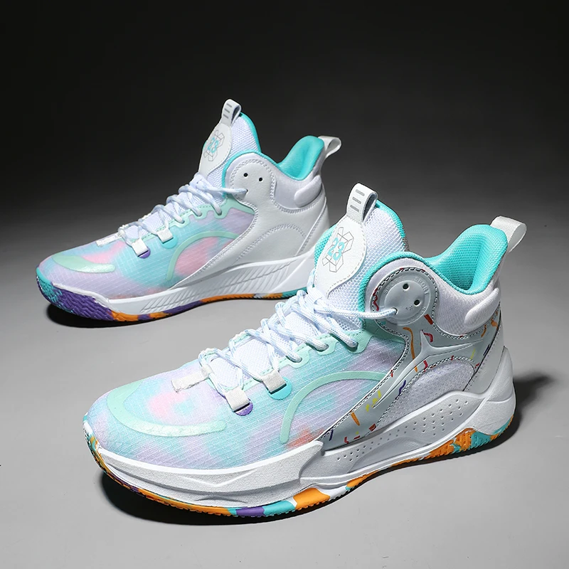 Men's Basketball Shoe Mesh Breathable Men's Shock Absorption and Anti slip Training Basketball Shoe Adult Outdoor Basketball