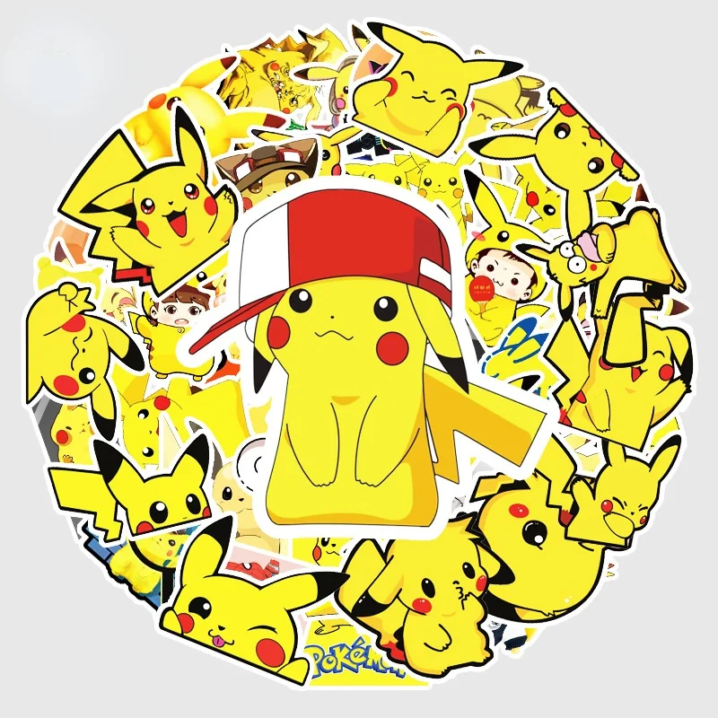 

54 Pokemon Pikachu Anime Stickers Personalized DIY Skateboard Water Cup Decoration Luggage Stickers Waterproof Children Gift