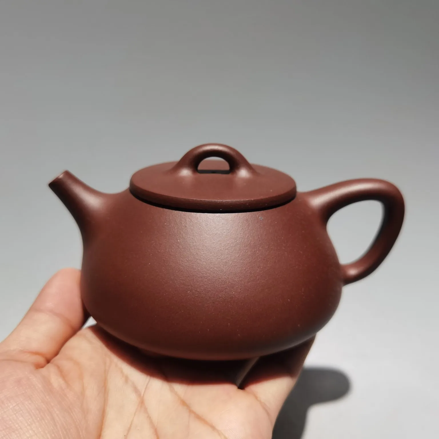 

6" Chinese Yixing Zisha Pottery Fengming pot three-legged teapot purple clay pot kettle red mud Ornaments Gather fortune