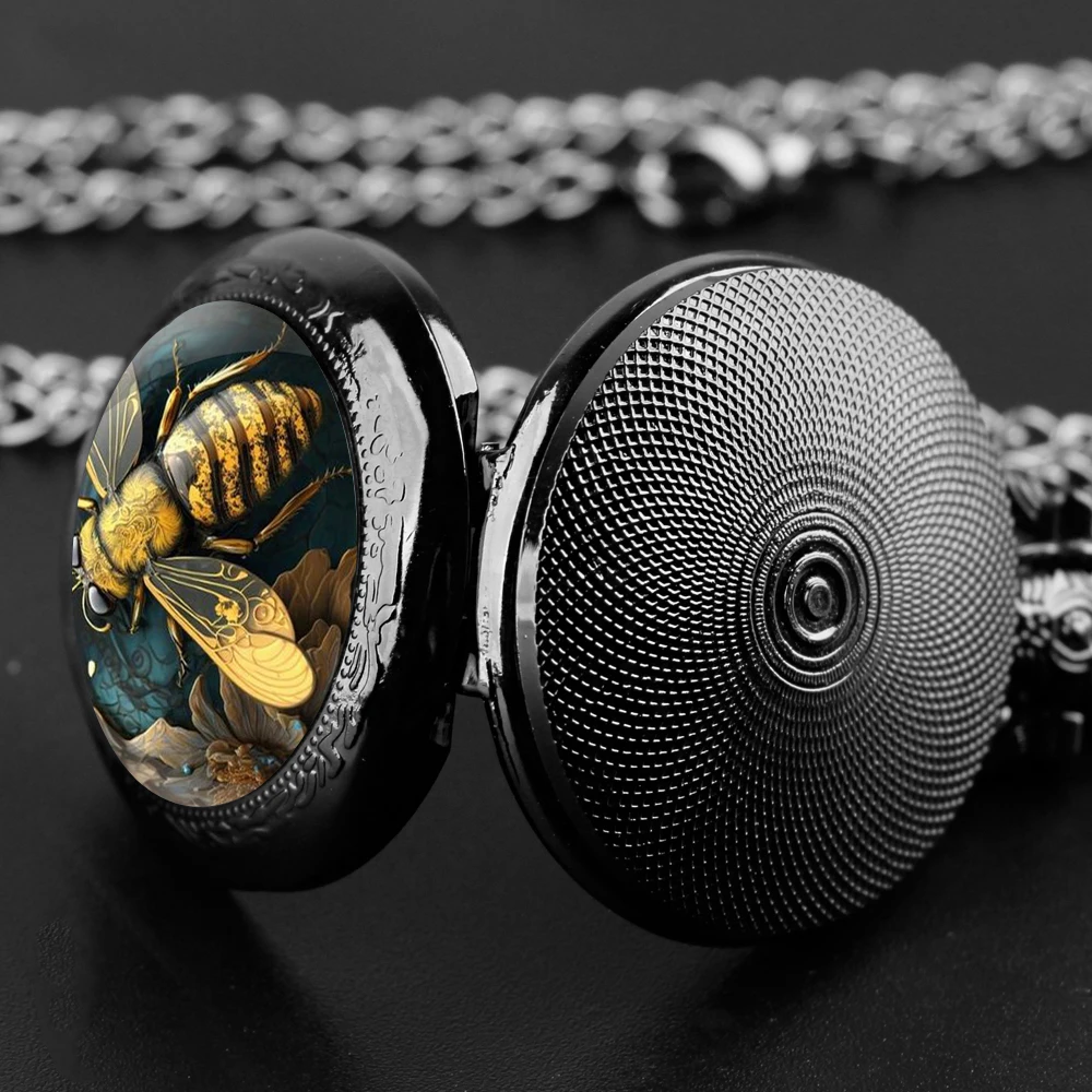 Винтажные карманные часы креативные медовые черные кварцевые часы-цепочка FOB