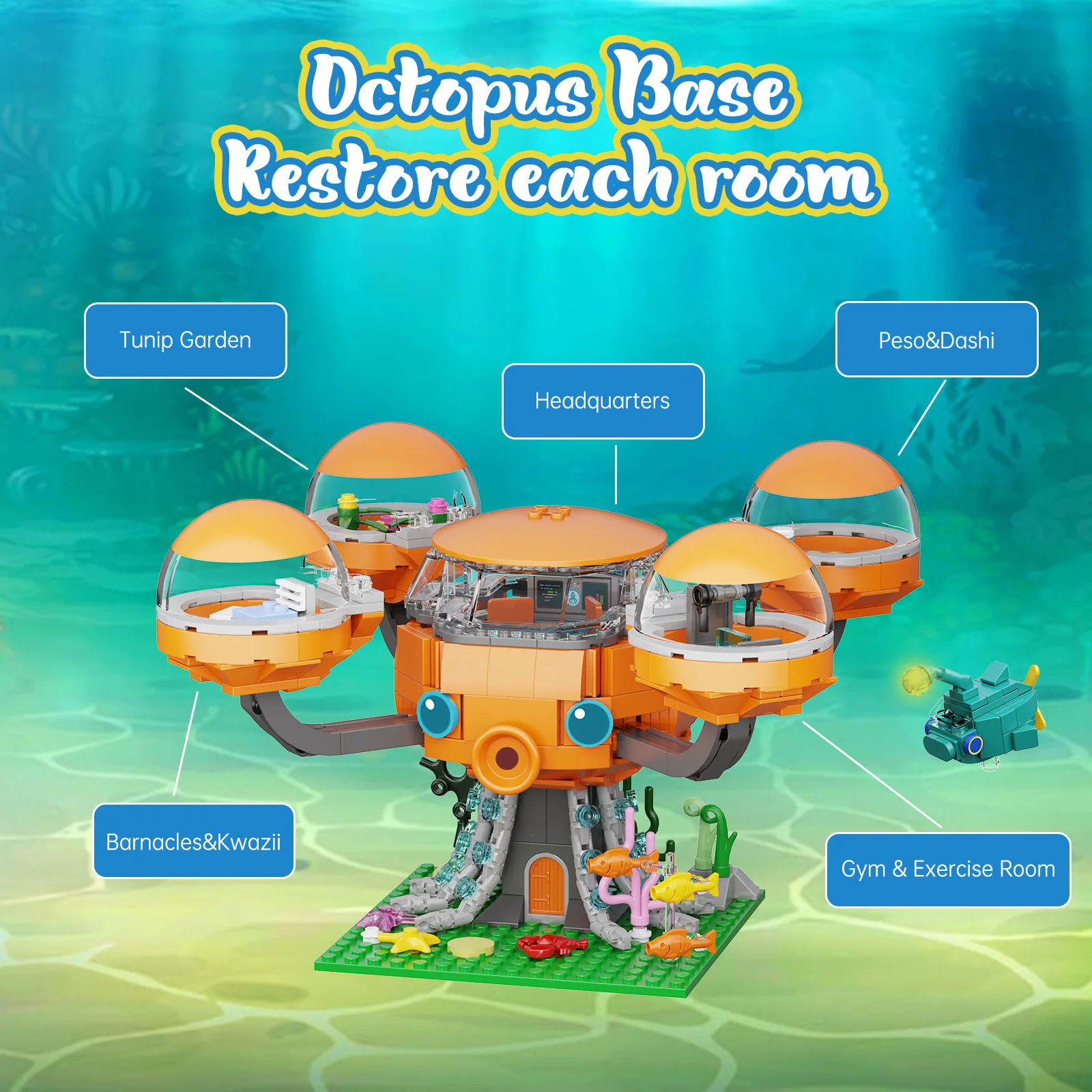 BuildMOC Sea World Octopus Fort ABP Модель Строительный блок Игрушка