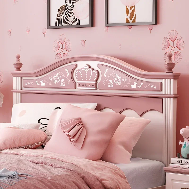 Современная детская мебель для спальни деревянная кровать розовая принцессы