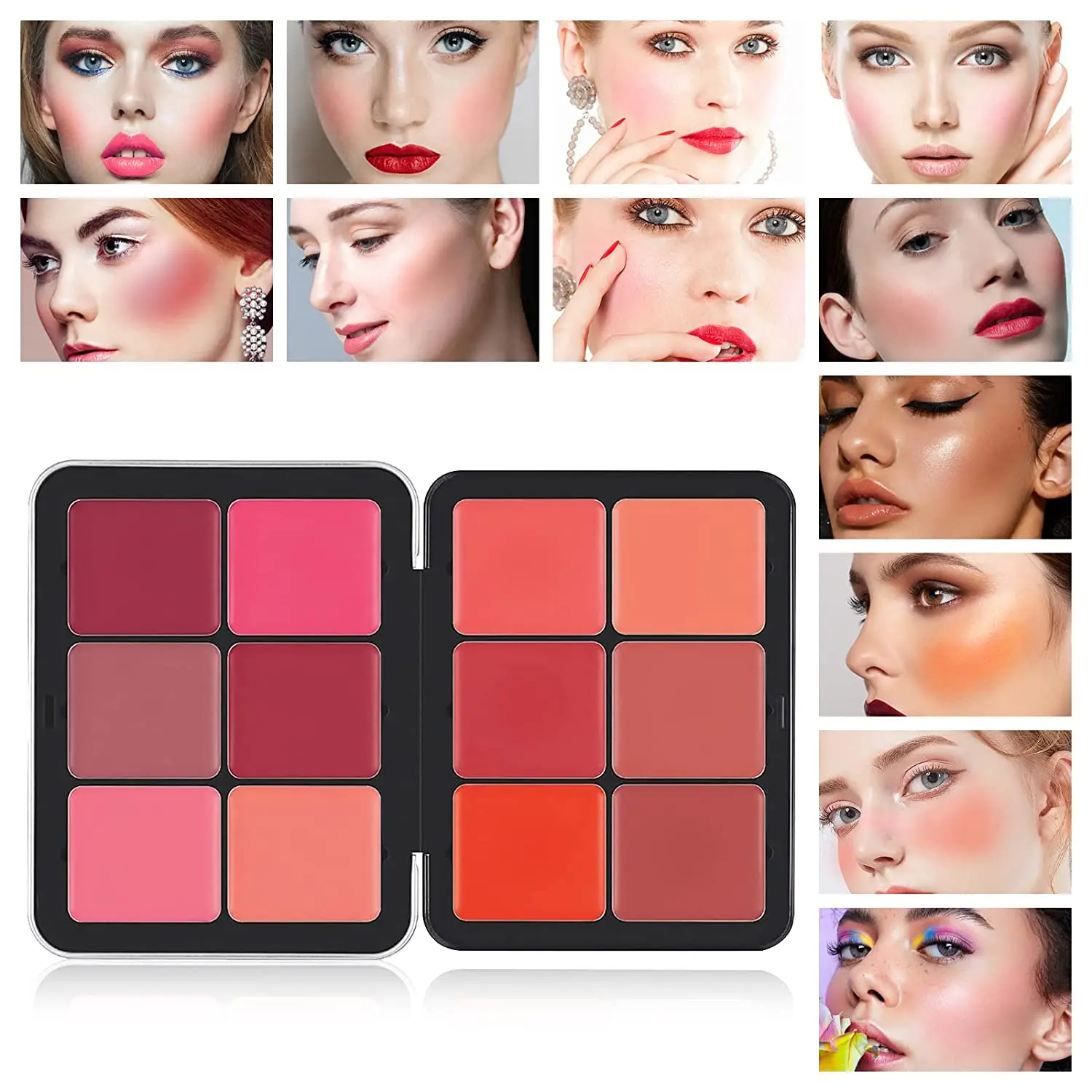 12Colors Creamy Blush Palette Matte Blush cream cover Long Lasting Rouge Cream Makeup Palette