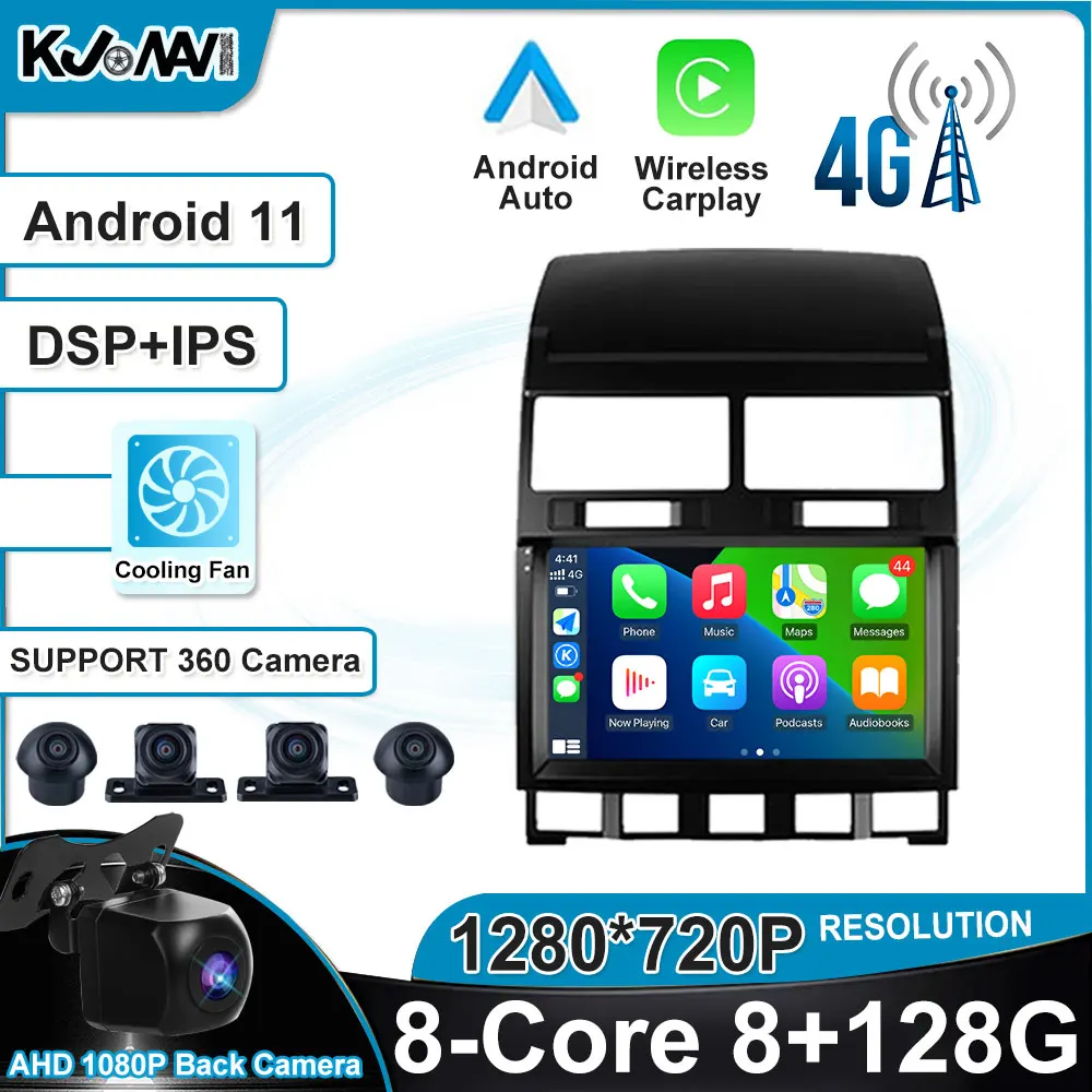 

Carplay Android 11 DSP IPS Car Radio Auto Stereo Player WiFi Car GPS Navigation Bluetooth For Volkswagen Touareg GP 2002 - 2010