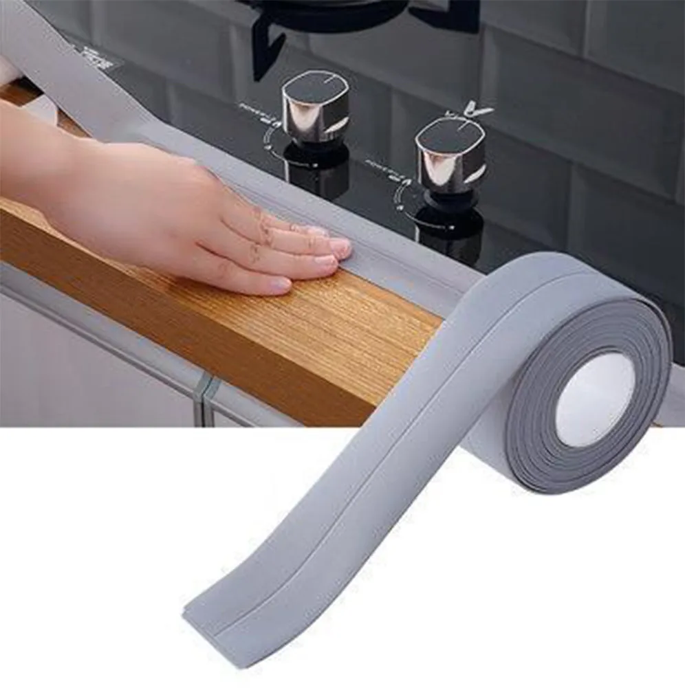 

White PVC Bathroom Shower Sink Bath Sealing Strip Waterproof Kitchen Doors Windows Seam Sticker Toilet Corner Line Gap Tape