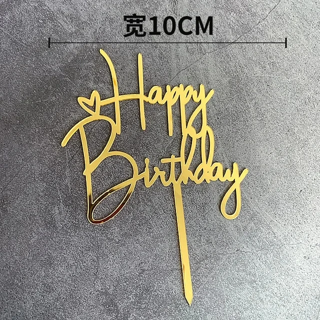 

Золотые акриловые топперы для торта "С Днем Рождения" MJCakedecor
