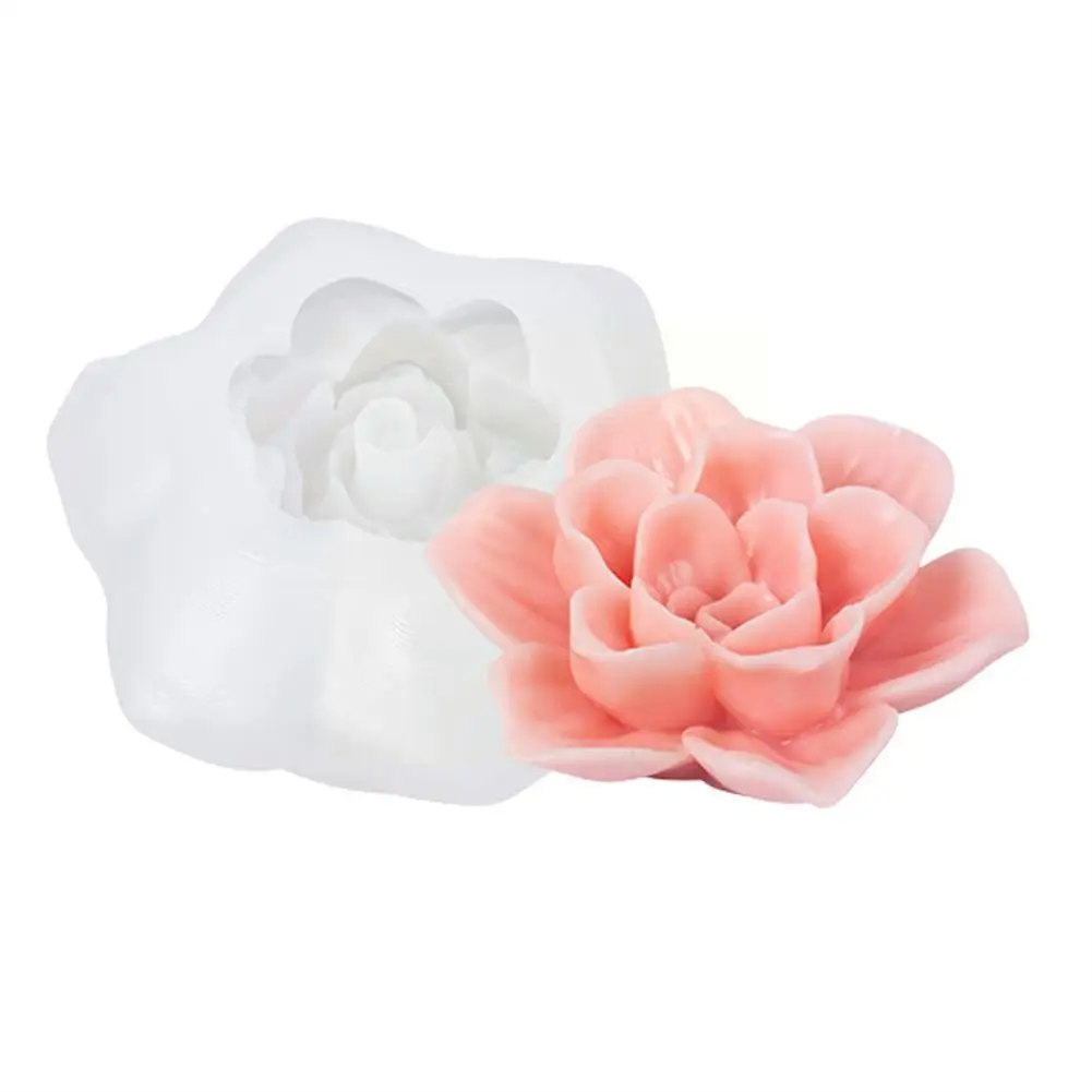 

3d Simulation Rose Silicone Mold Rose Flower Fondant Cake Mold Decoration Candle Baking Chocolate Tool Candy Soap E4g9