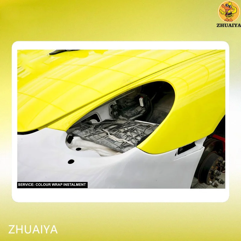 ZHUAIYA Hyper Gloss Lemon Yellow виниловая пленка Автомобильная упаковка для автомобильной