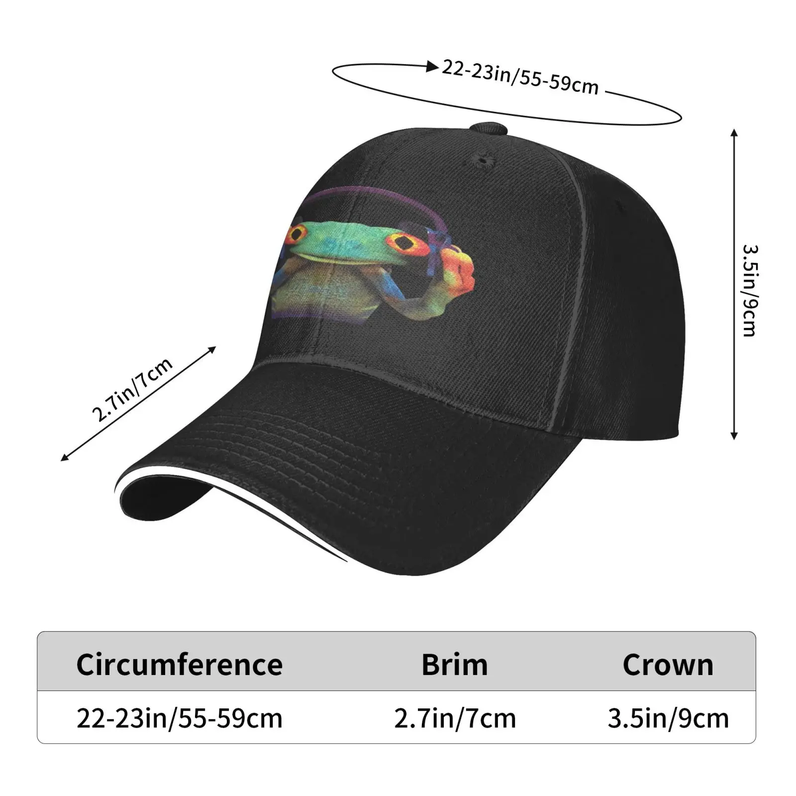 

Mountain Tree Frog W Headphones Purple Baseball Caps Sun Hat Hip Hop Caps Balaclava Straw Hat
