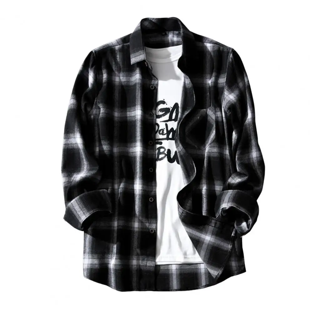 

Warm Wear-resistant Shirt Autumn Streetwear Shirt Chic Cardigan Men Spring