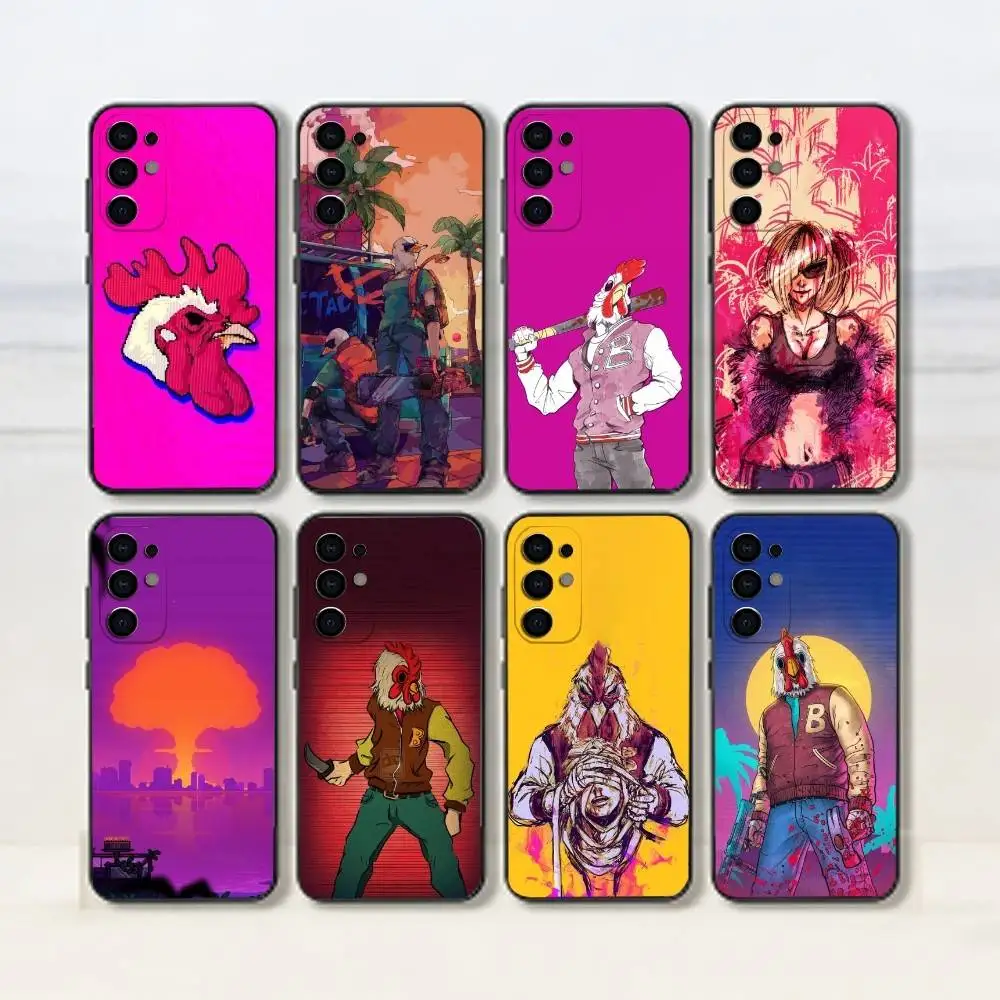 Фото Чехол для телефона Game-H-hotline m-Miami-Richter-jacket для Samsung S25, S24, S21, S22, S23, S30, Ultra, S20, Plus, FE, мягкий силиконовый, черный №1