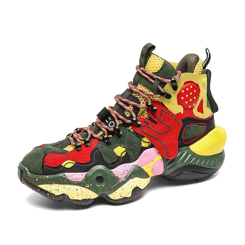 

Кроссовки высокие на платформе для мужчин и женщин, теннисные баскетбольные уличные спортивные массивные кеды, весна-осень