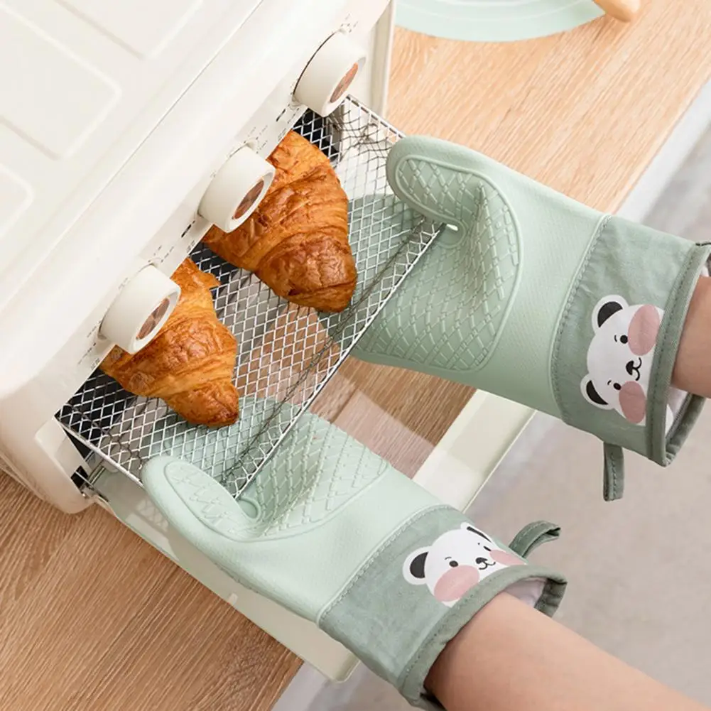 

1Pc Useful Microwave Gloves Heat Resistant Soft BBQ Gloves Kitchen Microwave Anti-hot Mittens