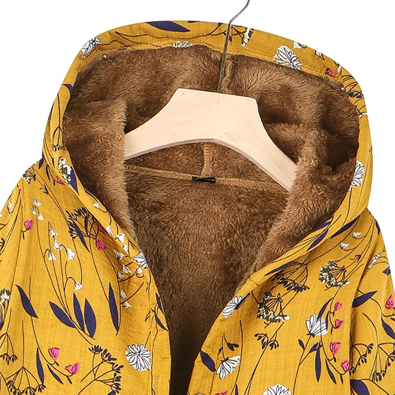 Warm and Exotic Cotton Yellow Coat, Temperament Commuting Single Breasted Horn Sleeve Single Plush Medium Length Cotton Coat