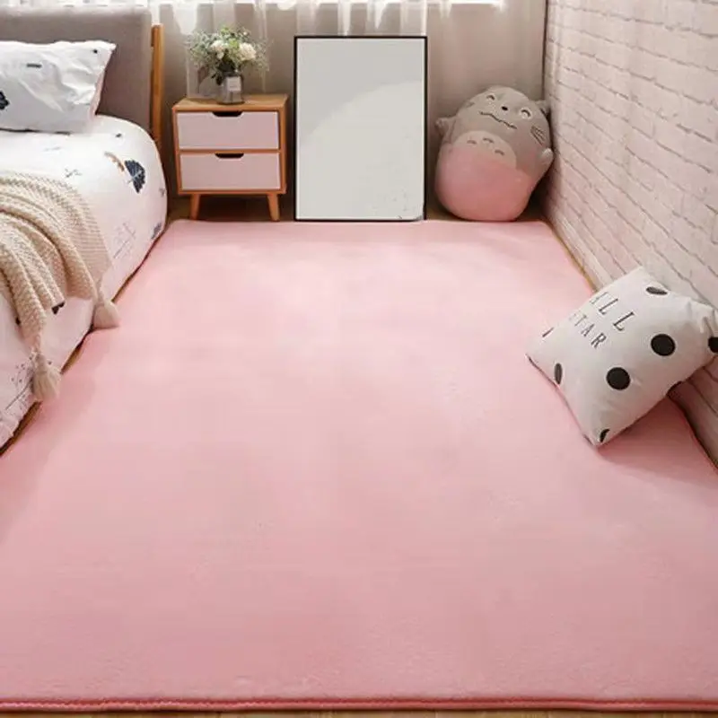 

New Pink Carpet for Girls Shaggy Children's Floor Soft Mat Living Room Decoration Teen Doormat Nordic Red Fluffy Large Size Rugs