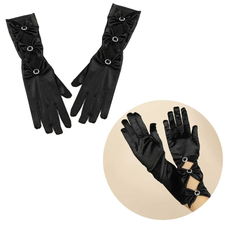 

Женские вечерние атласные перчатки, длинные перчатки с пальцами, атласные перчатки для женщин, эластичные перчатки в стиле 1920-х