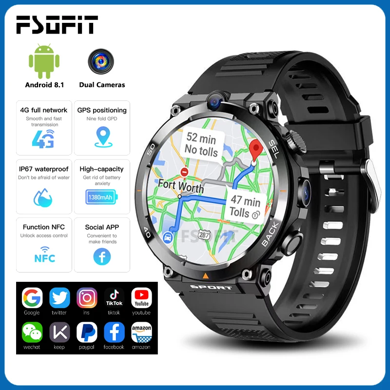 Смарт-часы для мужчин и женщин 1 39 дюйма 4G Bluetooth камера