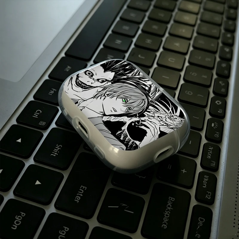 Фото Чехол для наушников Apple AirPods 4 1 2 3 Pro с мультяшным дизайном Death Note: Ягами, Лайт, Лоулайт, Рюк. Защитный чехол для AirPods в стиле аниме. №5
