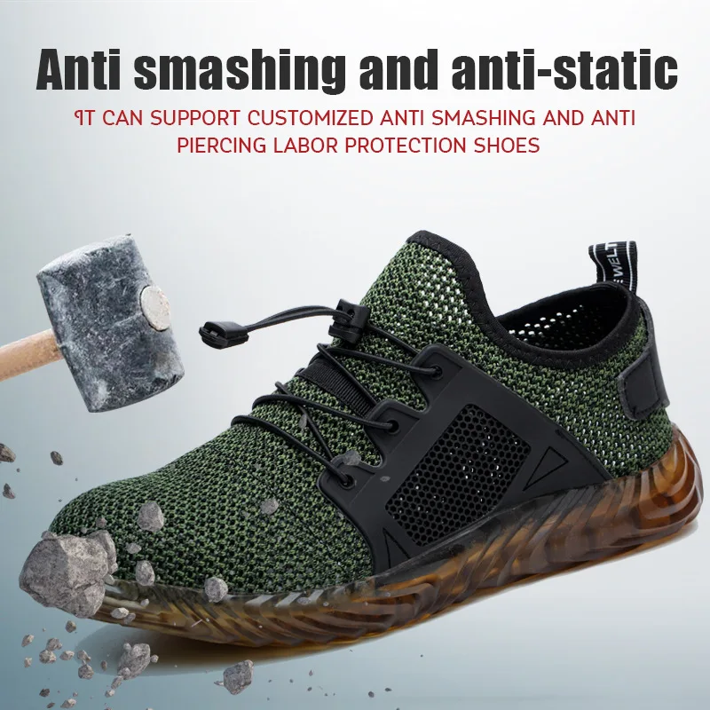 

Construction Work Boots Anti-smash Anti-puncture Safety Shoes Men Steel Toe Boots Scald Proof Welding Boots Indestructible Shoes