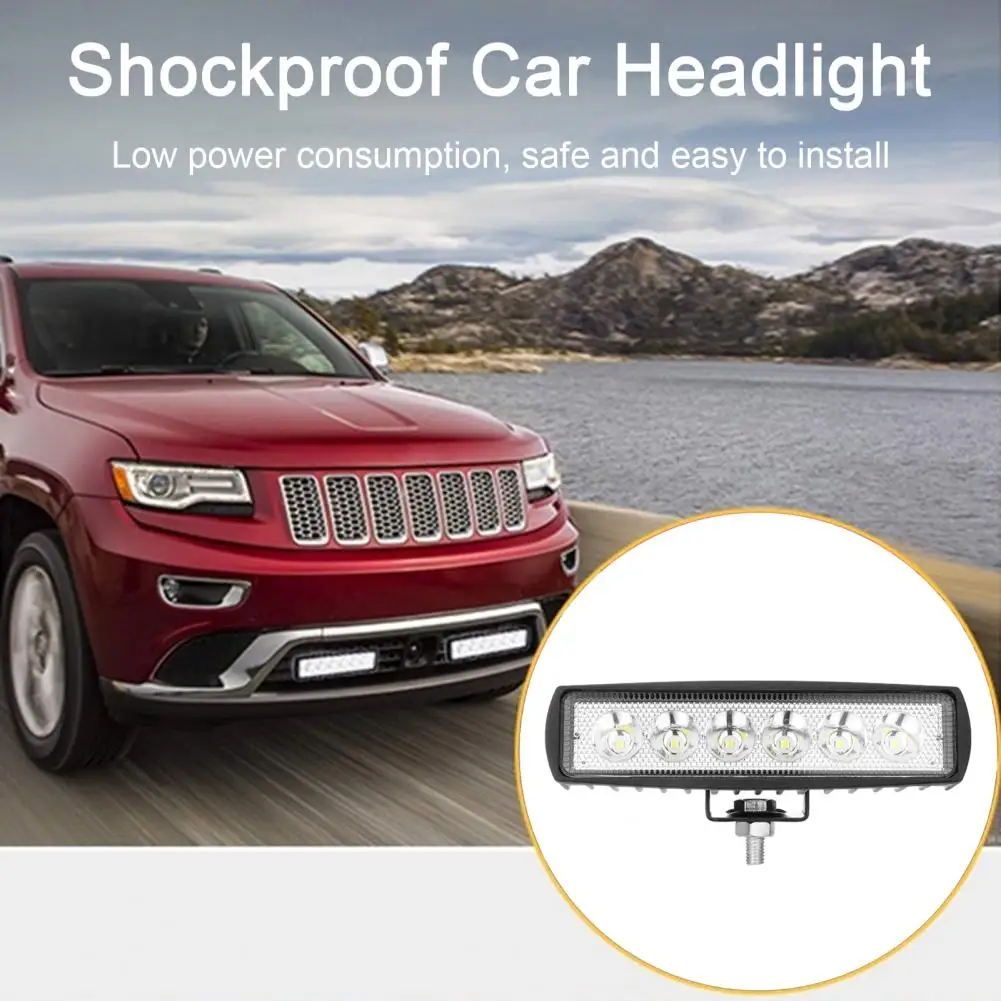 

18W Car LED Headlight 6 Beads Waterproof Shockproof Motorbike Spotlight Car Truck Motorbike Side Light Universal Accessories