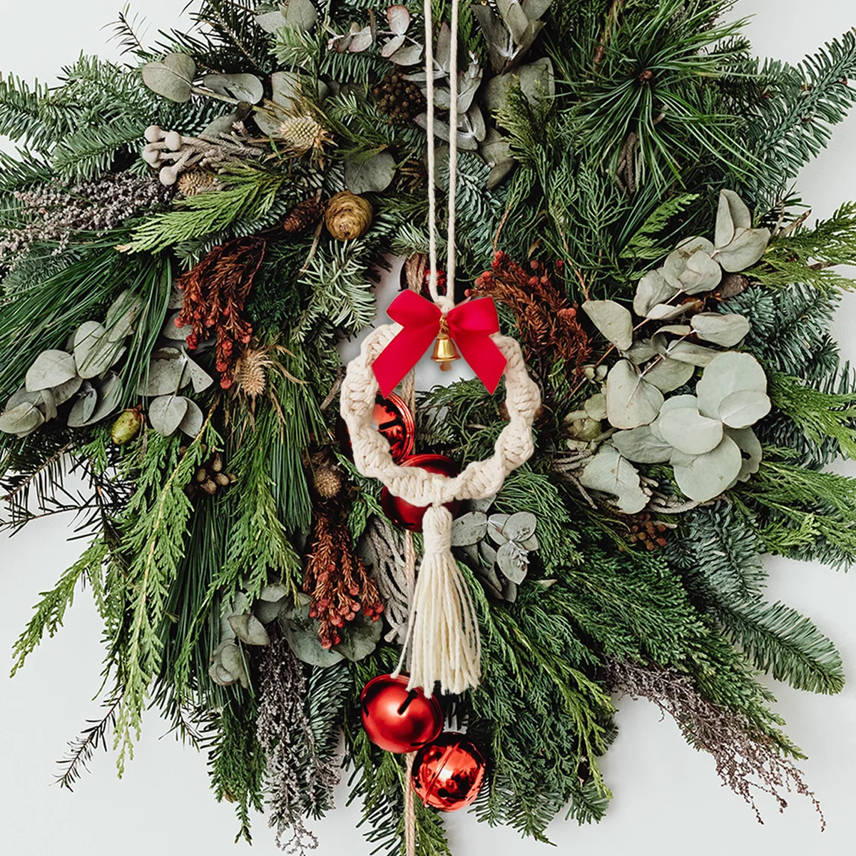 

Тканый Рождественский венок, рождественские украшения, рождественские украшения, подарки, простая гостиная, домашние поделки, 2 шт.