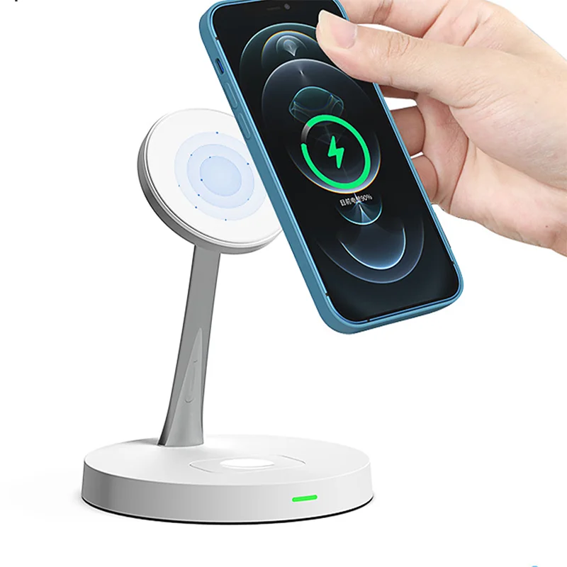 2 in 1 Wireless Charger for iPhone 14 13 12 11 Pro Max Samsung Qi Fast Charging Dock Stand Phone Holder For AirPods Pro 2 3