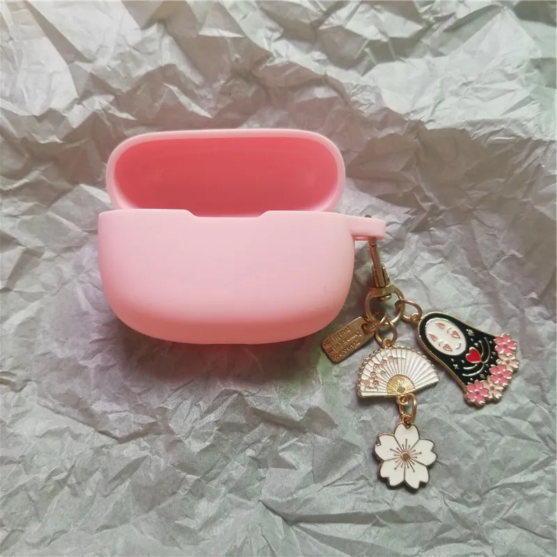 

For JBL Wave 200 TWS Case with Pendant Colorful flower Earphone Cover Cute for Jbl W200 Silicone Hearphone Box Accessories