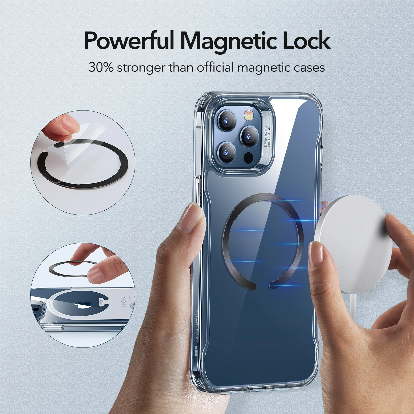 ESR Magnetic Ring for iPhone 13 12 14 Pro Max Metal Ring Sticker for Samsung S22 Ultra for Macsafe Case Compatible with Magsafe