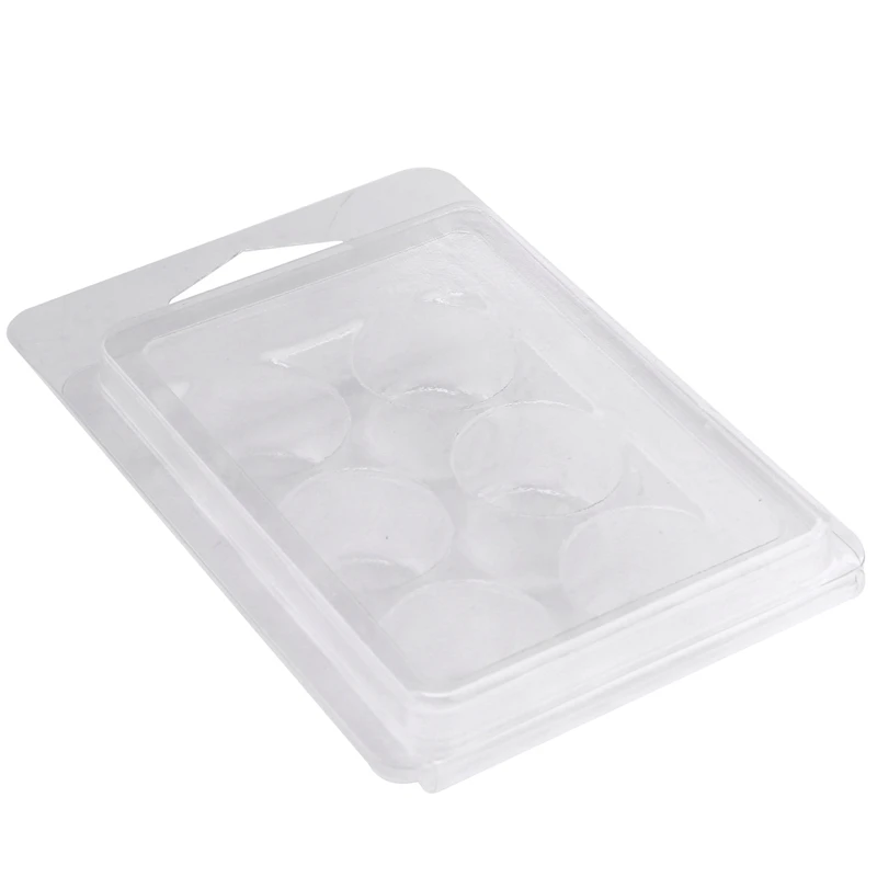 

Wax Melt Containers-6 Cavity Clear Empty Plastic Wax Melt Molds-100 Packs Round Clamshells For Tarts Wax Melts