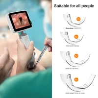 3 5 inch touch screen portable handle video laryngoscope with 4 different size disposable blades surgery intubationblades